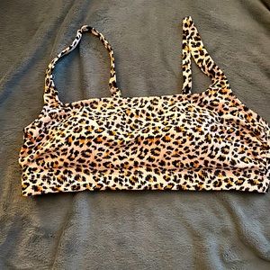 Xhilaration Plus 14W Animal Print Ribbed Bikini Top